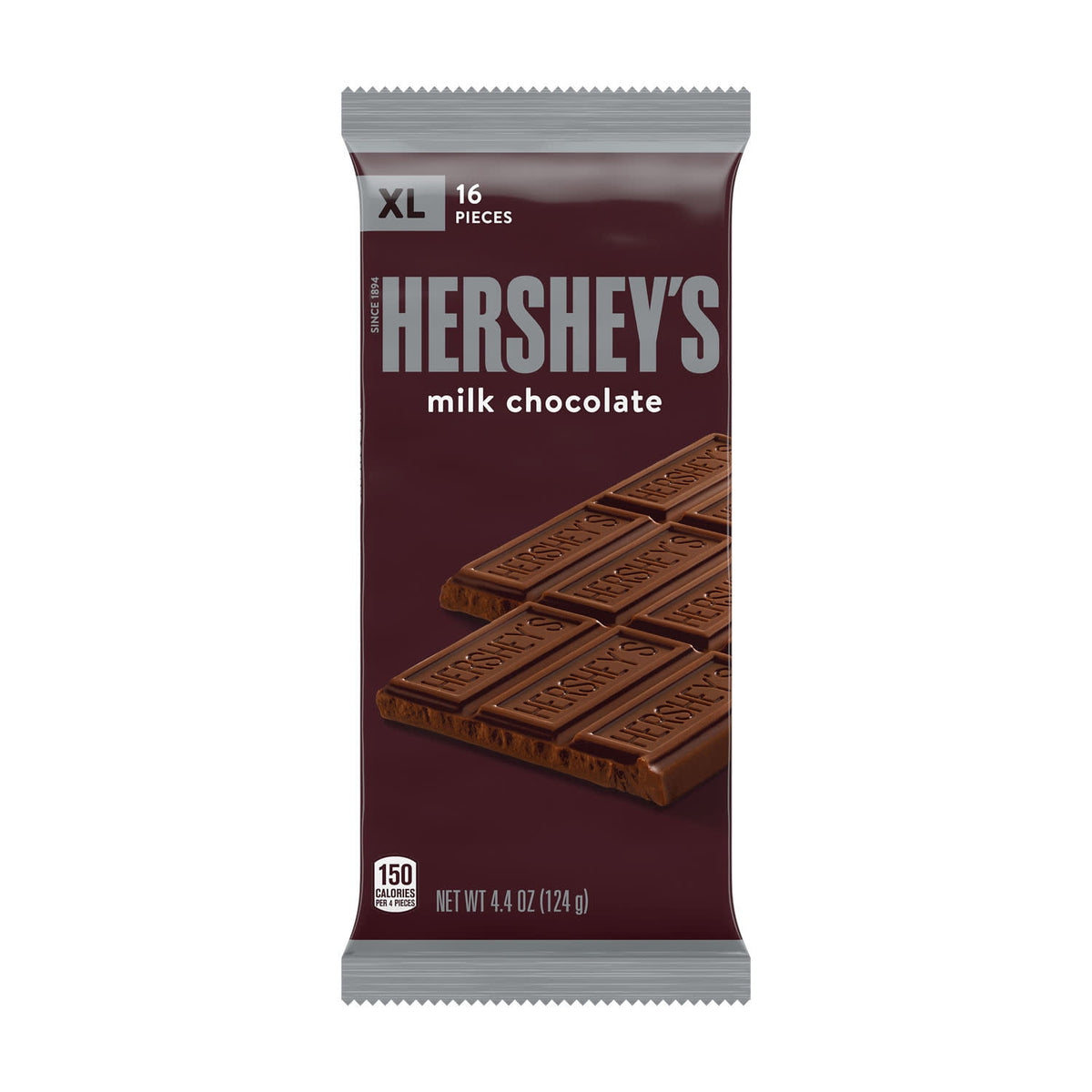 Hershey's Milk Chocolate Xl, Candy Bar, 4.4 Oz (16 Pieces)