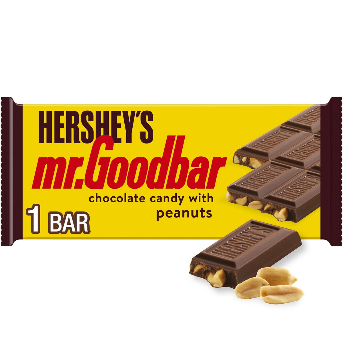 Hershey's Mr. Goodbar Chocolate with Peanuts Full Size Candy, Bar 1.75 oz