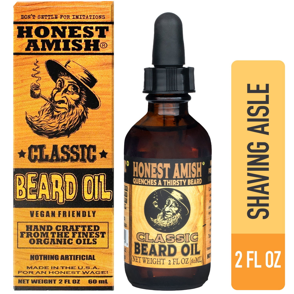Honest Amish Classic Organic Beard Oil, 2 fl oz