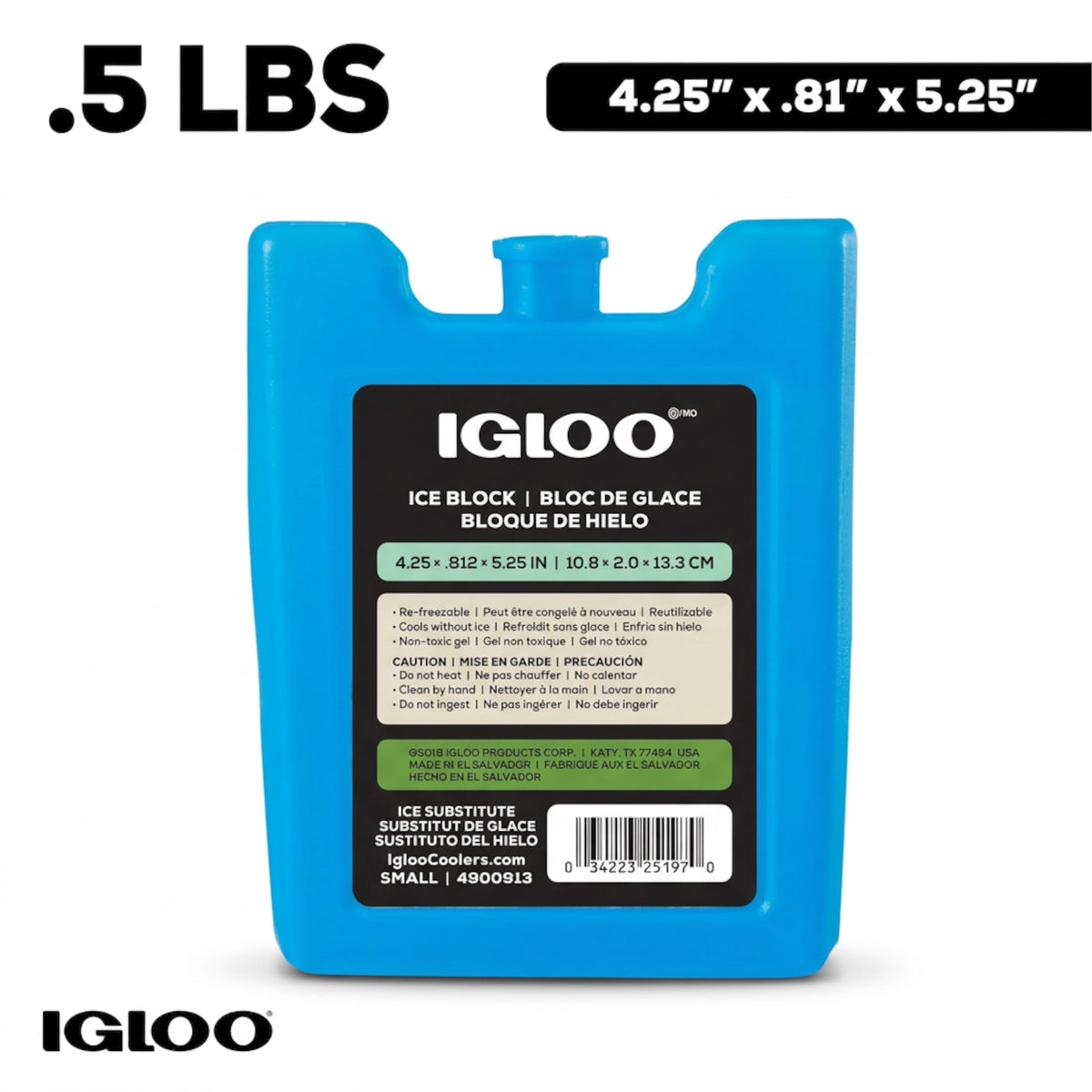 Igloo MaxCold Small Ice Freeze Block, Blue, Best Used for On-the-Go Snacks and Lunches to Keep Food Cool