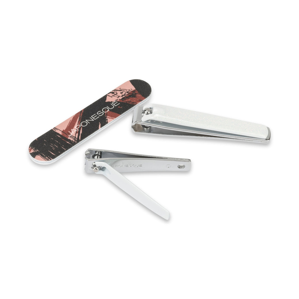Japonesque Nail Clippers & Salon Board Natural White Shimmer & Pink