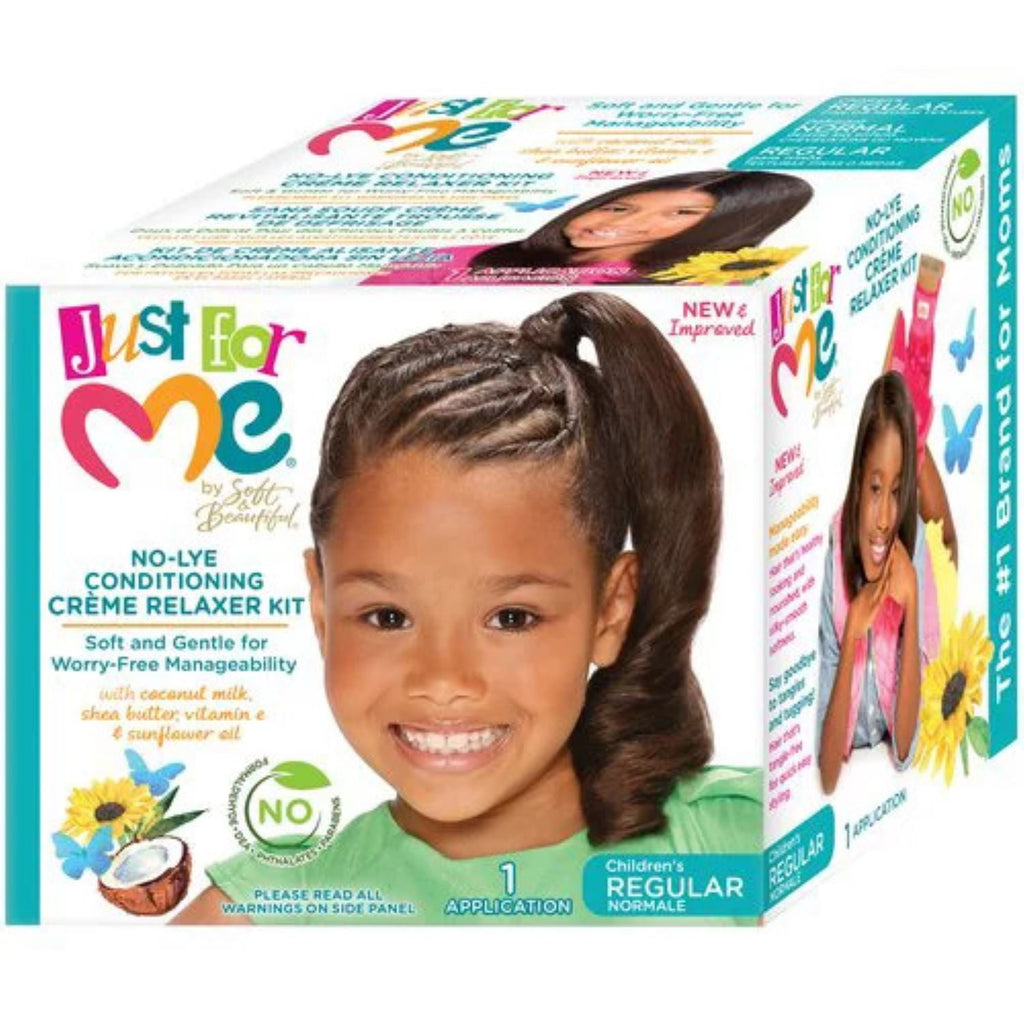 Just For Me No-Lye Conditioning  Créme Relaxer Kit, Curly, Child