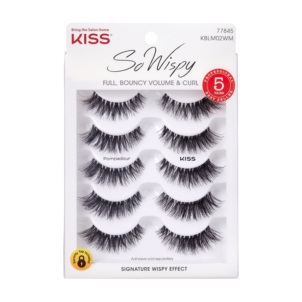 KISS So Wispy False Eyelashes Multipack, Pompadour, 12mm, 5 Pairs