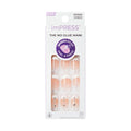 Kiss Impress French Tip Short Square Press-on Nails, 30 Piece Set
