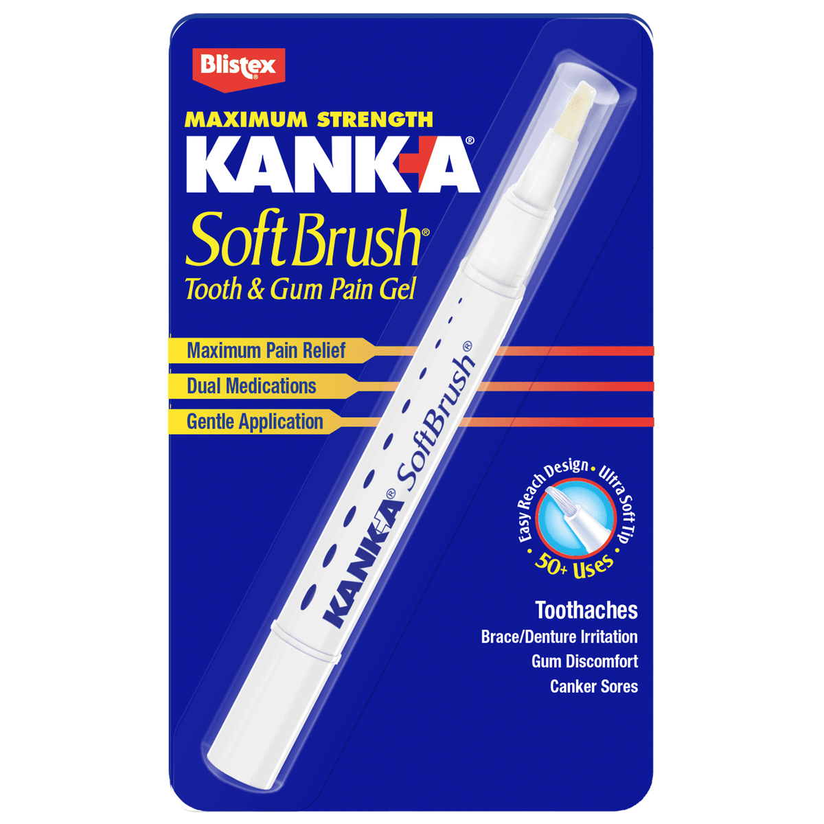 Kank-A Oral Pain Relief Gel with SoftBrush Applicator, .07 oz