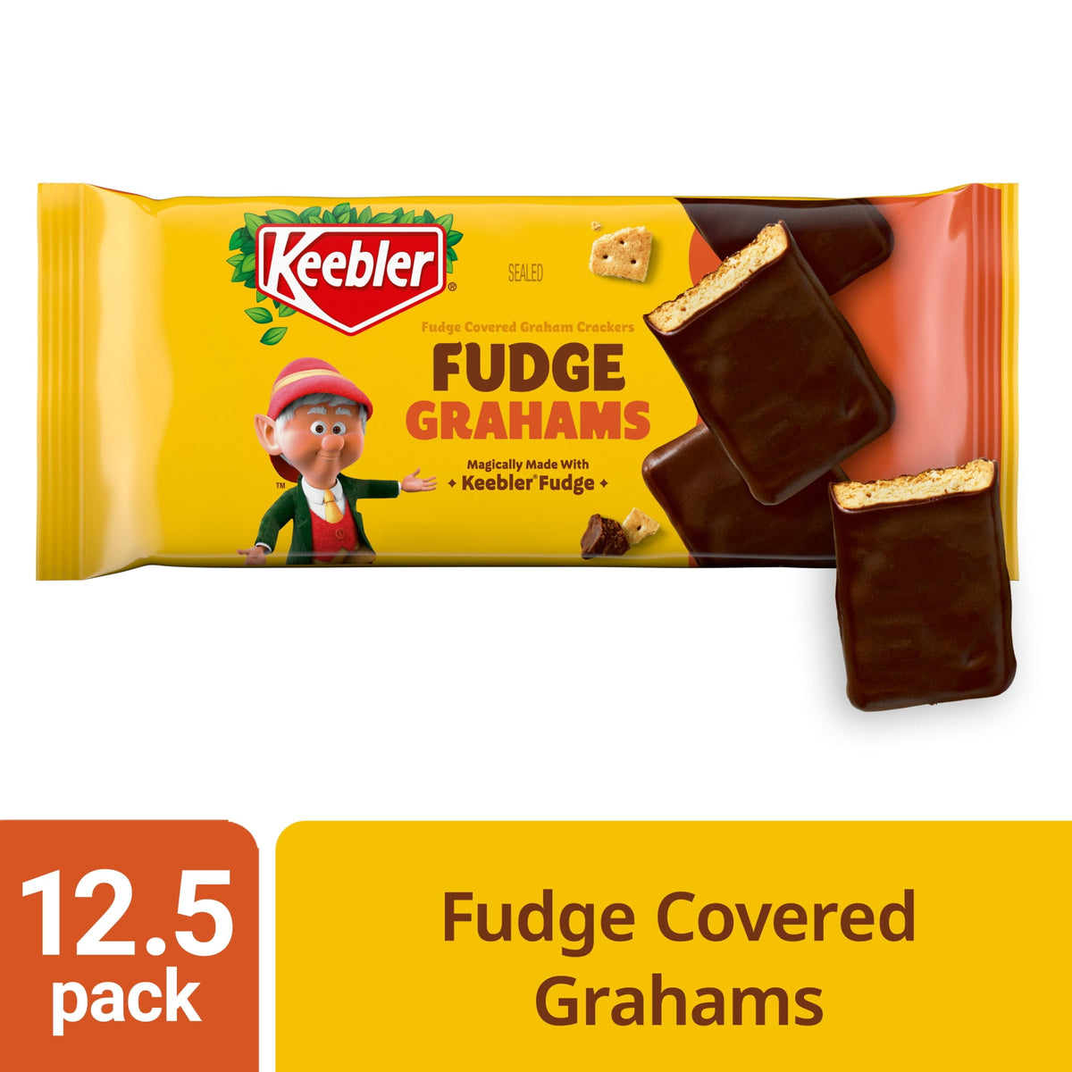 Keebler Fudge Grahams, Fudge Covered Graham Crackers, 12.5 oz