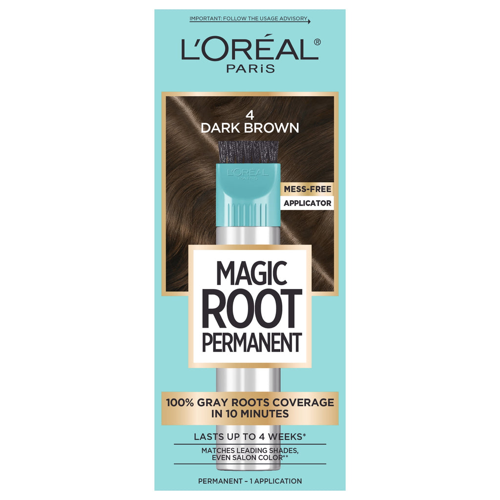 L'Oreal Paris Magic Root Rescue 10 Minute Root Hair Color, 4 Dark Brown, 1 kit