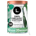 L. Organic Cotton Tampons Light/Regular Absorbency,  30 Count
