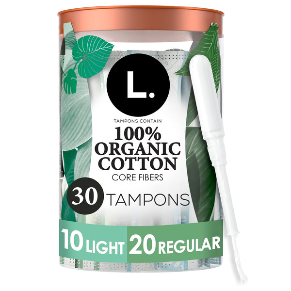 L. Organic Cotton Tampons Light/Regular Absorbency,  30 Count