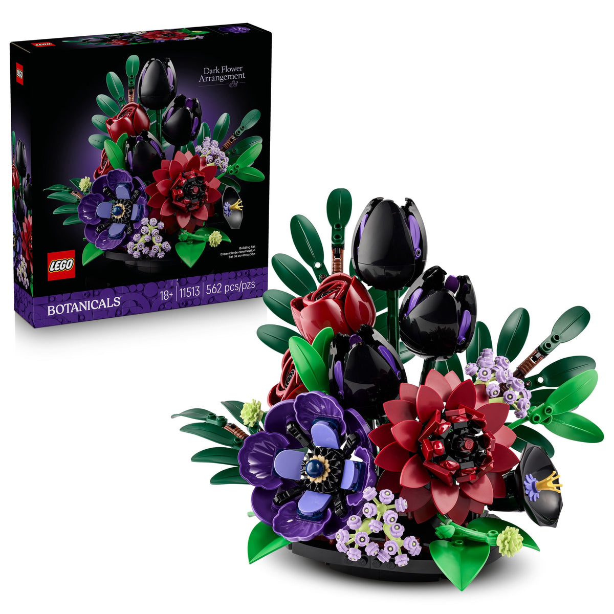 LEGO Botanicals Dark Flower Arrangement Building Set for Adults 11513