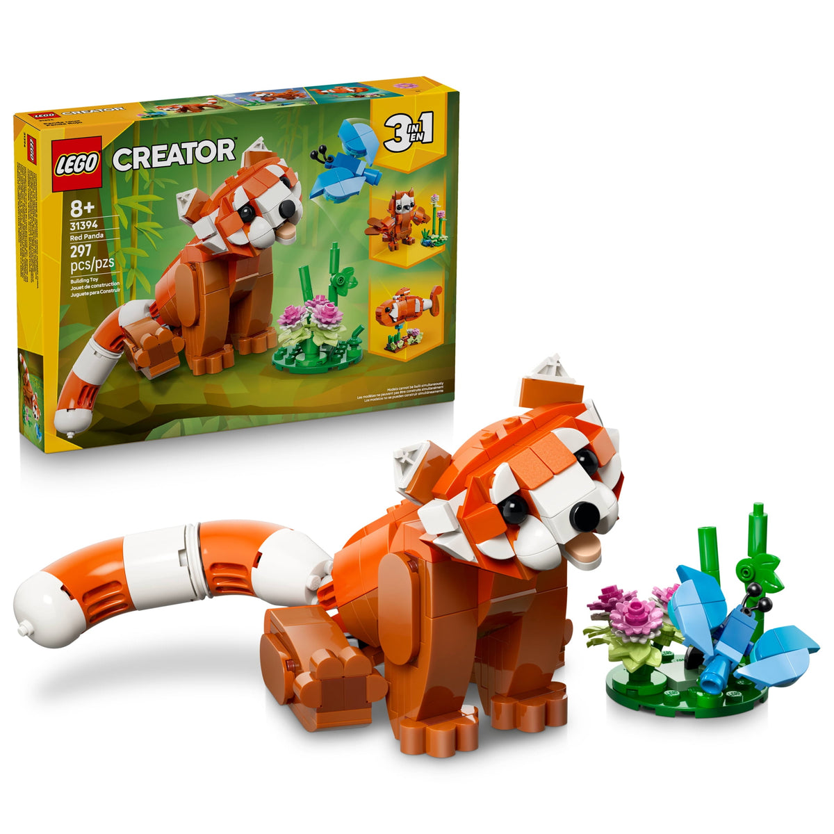 LEGO Creator 3 in 1 Cute Animals Red Panda Building Toy Set 31394, Ages 8+