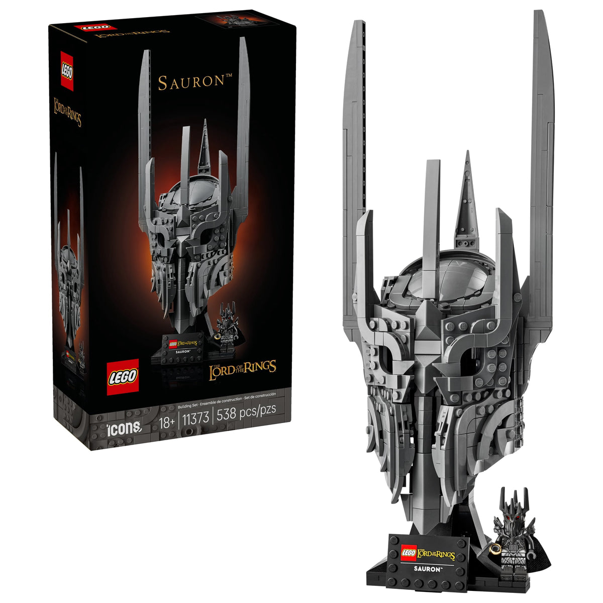 LEGO Icons The Lord of the Rings Sauron's Helmet Building Set 11373 for Adults 18+ with Sauron Minifigure