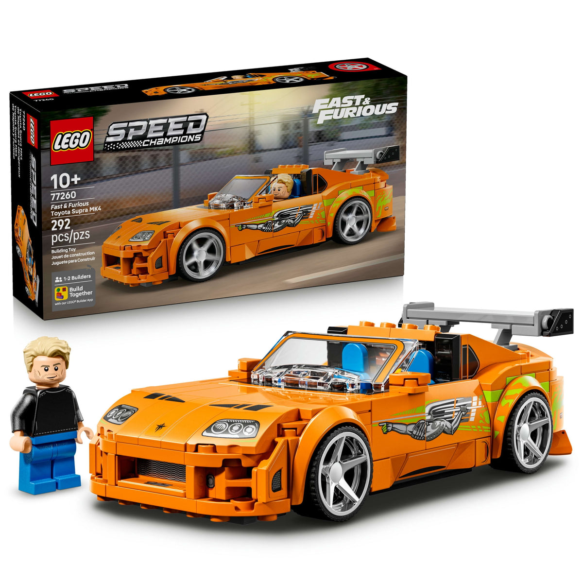 LEGO Speed Champions The Fast and The Furious Toyota Supra MK4 Building Set with Minifigure 77260, Ages 10+