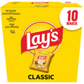 Lay's Classic Potato Snack Chips, 1 oz Bags, 10 Count Multipack