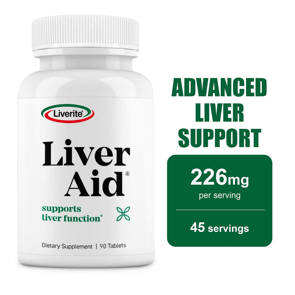 Liverite Liver Aid 90 Tablets -Advanced Liver Support with 17 Amino Acids, Choline and Phospholipids, Supports Healthy Liver Function and Metabolism