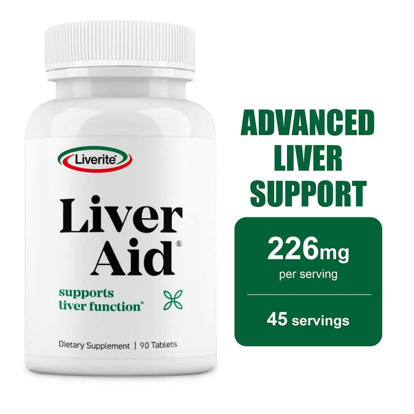 Liverite Liver Aid 90 Tablets -Advanced Liver Support with 17 Amino Acids, Choline and Phospholipids, Supports Healthy Liver Function and Metabolism