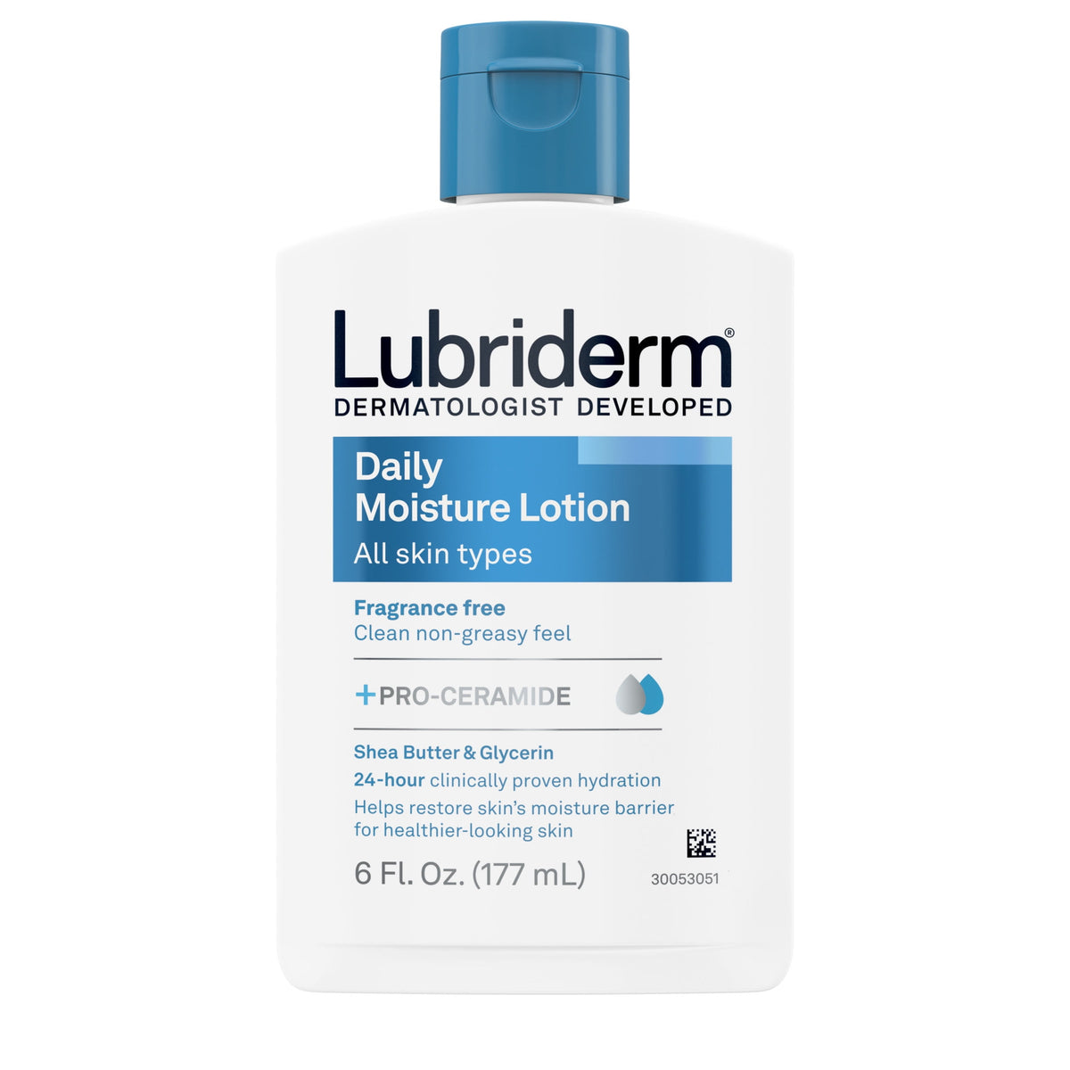 Lubriderm Unscented Daily Moisture Lotion + Pro-Ceramide, 6 fl. oz