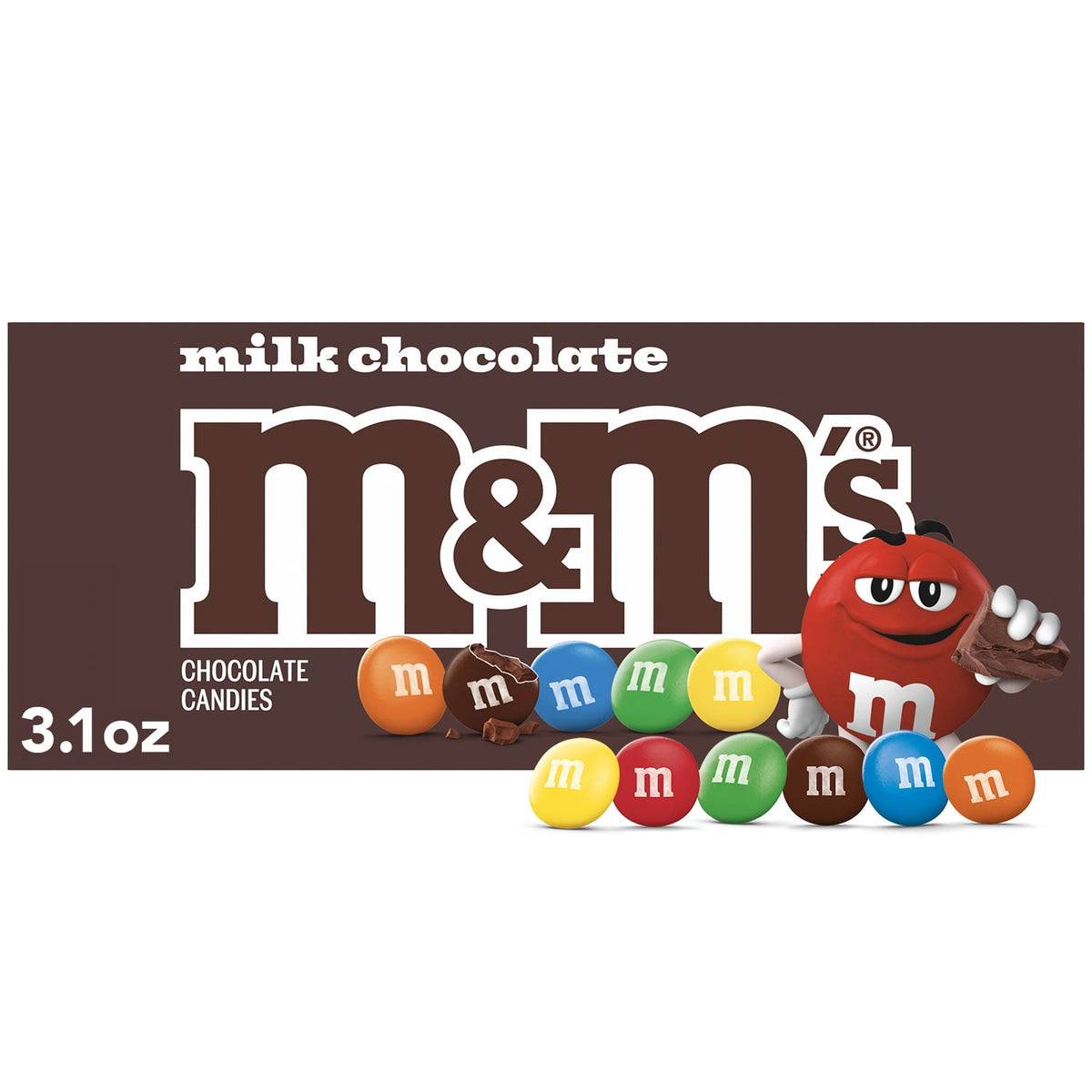 M&M'S Milk Chocolate Candy Movie Theater Box, 3.1 oz