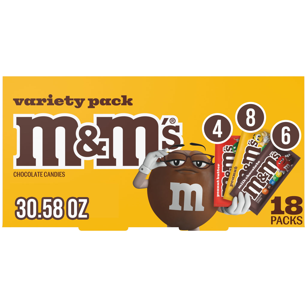 M&M's Variety Pack Full Size Milk Chocolate Candy Bars - 18 Ct