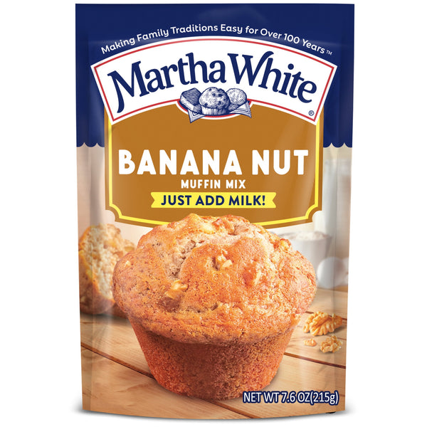 Martha White Banana Nut Muffin Mix, 7.6 oz Bag