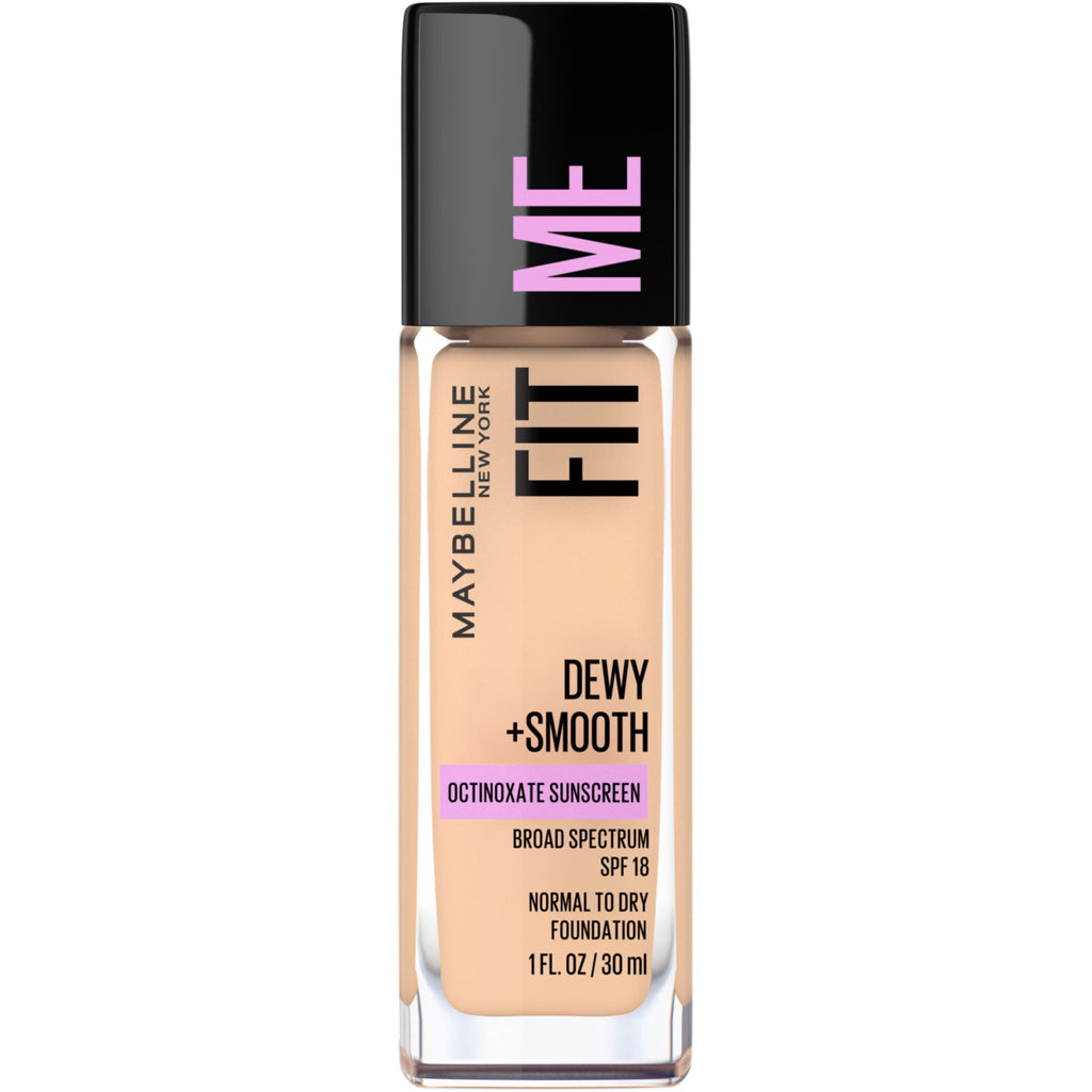 Maybelline Fit Me Dewy and Smooth Liquid Foundation, 110 Porcelain, 1 fl oz