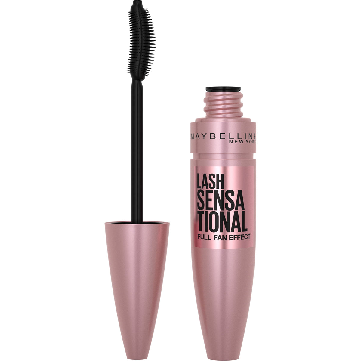 Maybelline Lash Sensational Washable Mascara, Lengthening and Volumizing for a Full Fan Effect, Very Black, 1 Count