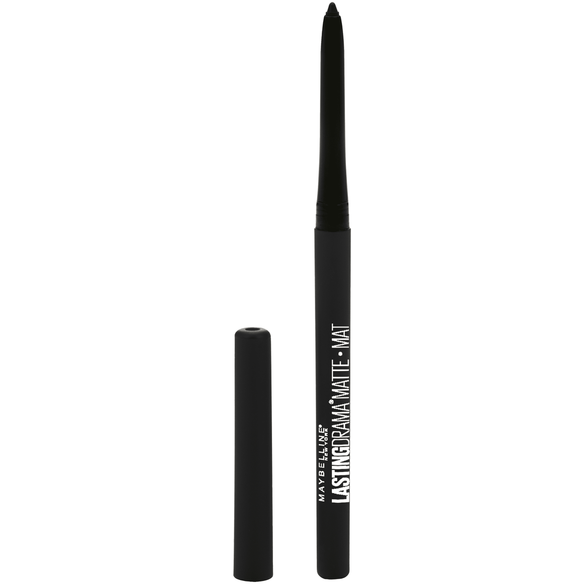 Maybelline Lasting Drama Waterproof Matte Eyeliner Pencil, Jet Black, 0.01 oz