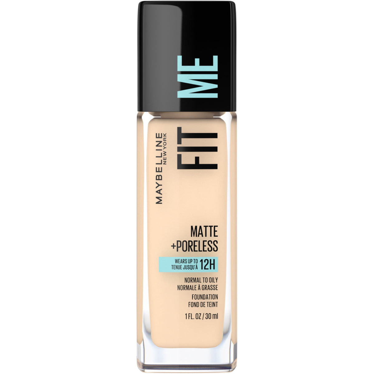 Maybelline New York Fit Me Matte + Poreless Foundation, Light Beige, 1 Fl Oz
