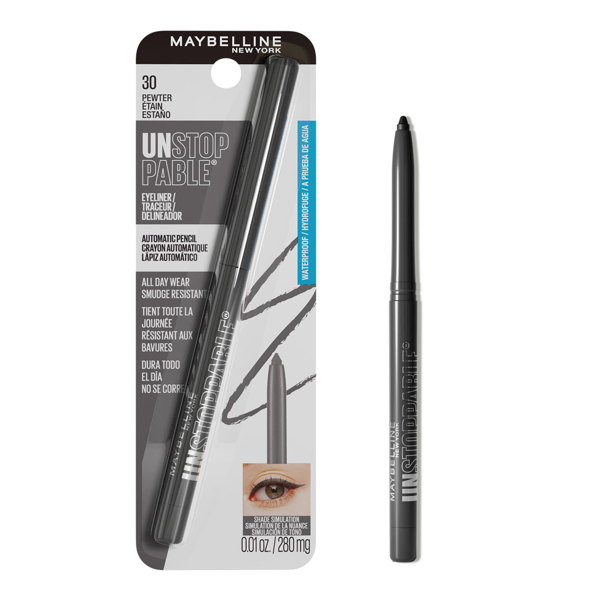 Maybelline Unstoppable Waterproof Eyeliner, Pewter