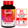 MegaRed Advanced 6x Better Absorption Omega-3 Fish Oil Softgels, 800 mg, 80 Ct
