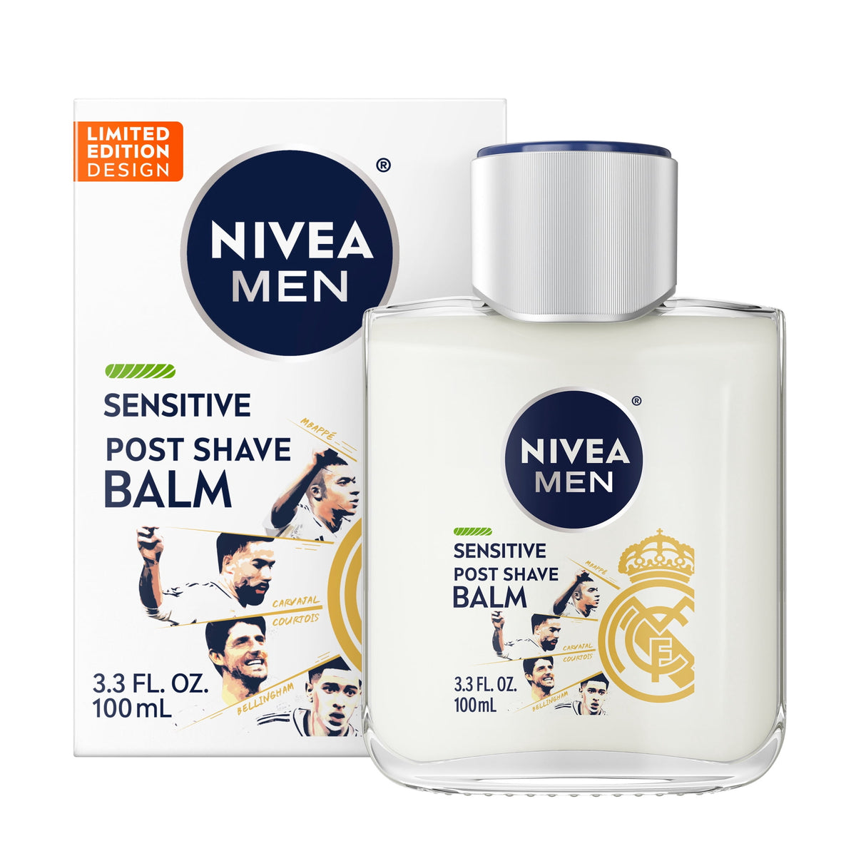 NIVEA MEN Real Madrid Limited Edition Design Sensitive Post Shave Balm, 3.3 fl oz