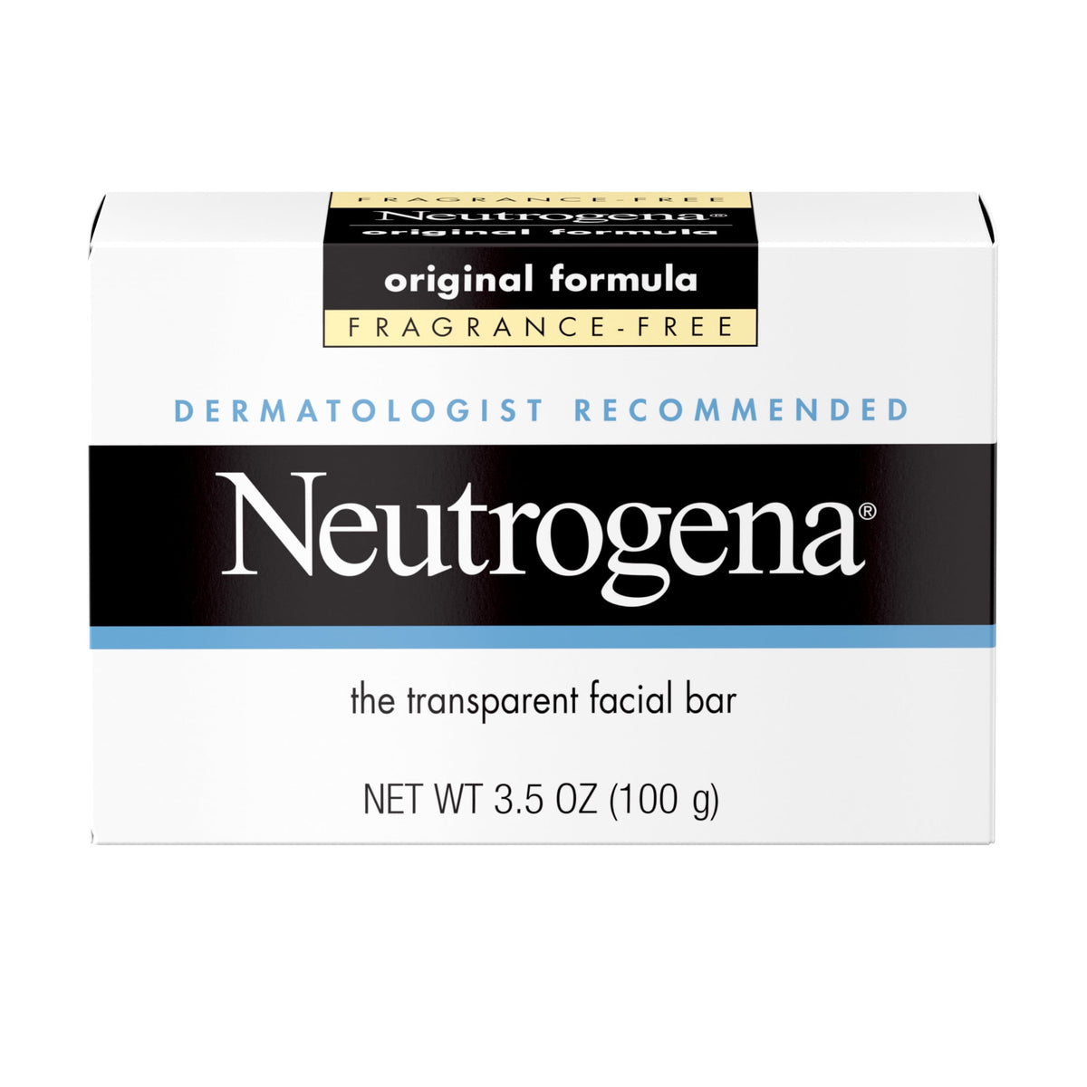 Neutrogena Original Gentle Facial Cleansing Bar, Fragrance-Free Daily Face Soap, 3.5 oz