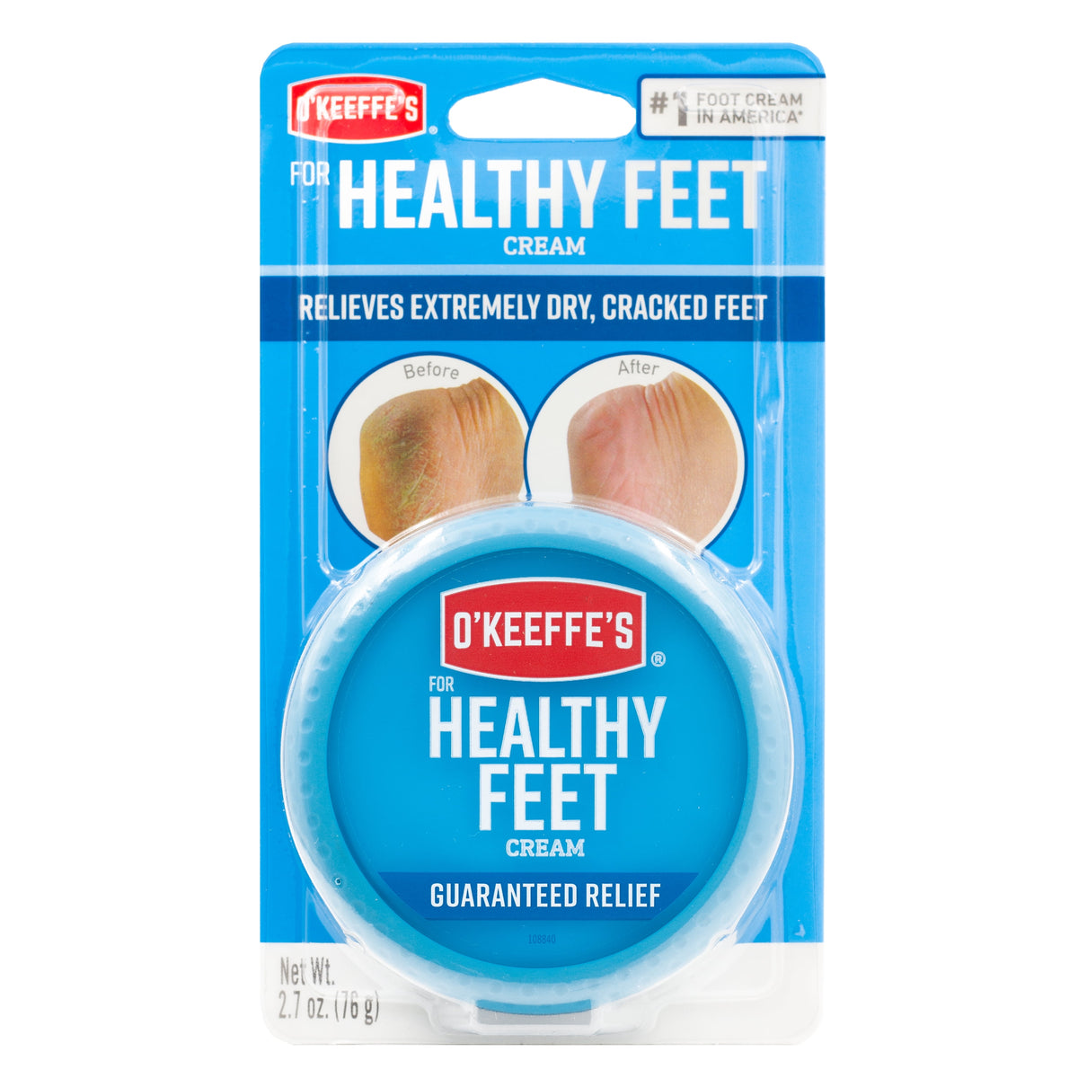 O'Keeffe's Healthy Feet Cream for Extremely Dry, Cracked Skin 2.7 oz Jar