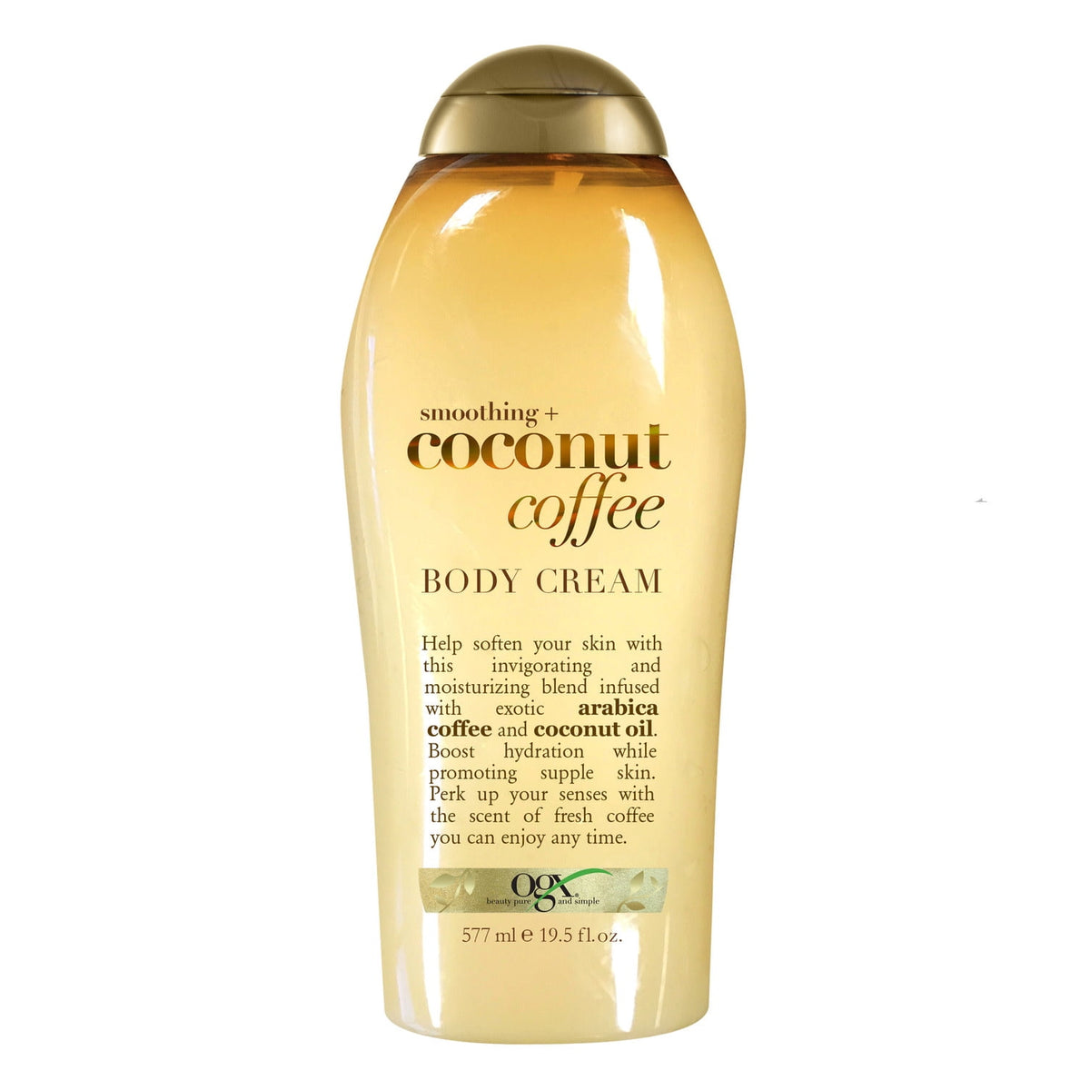 OGX Smoothing + Coconut Coffee Full Body Cream for Soft Skin, 19.5 oz