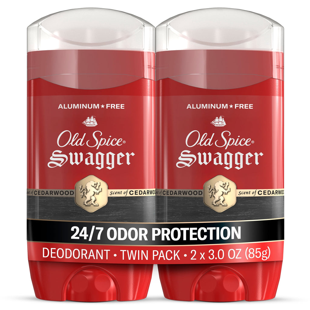 Old Spice Deodorant for Men, Aluminum Free, Swagger, 24/7 Odor Protection, 3.0 oz, 2-Pack