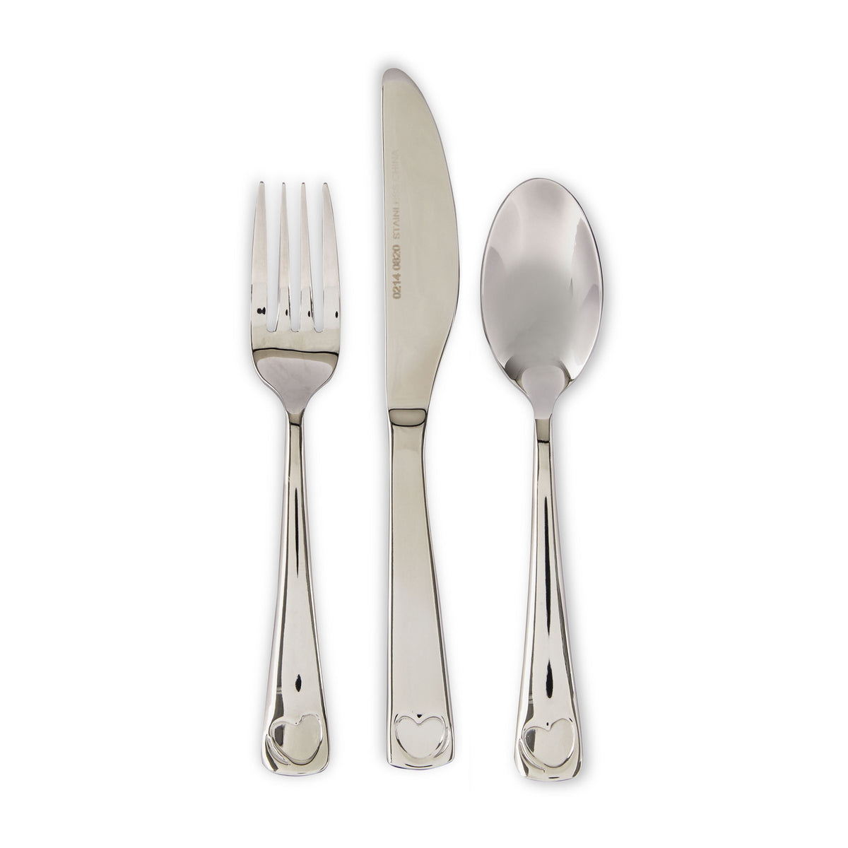Parent's Choice Premium Stainless Steel Toddler Flatware, Silver Tableware, 3 Piece Set