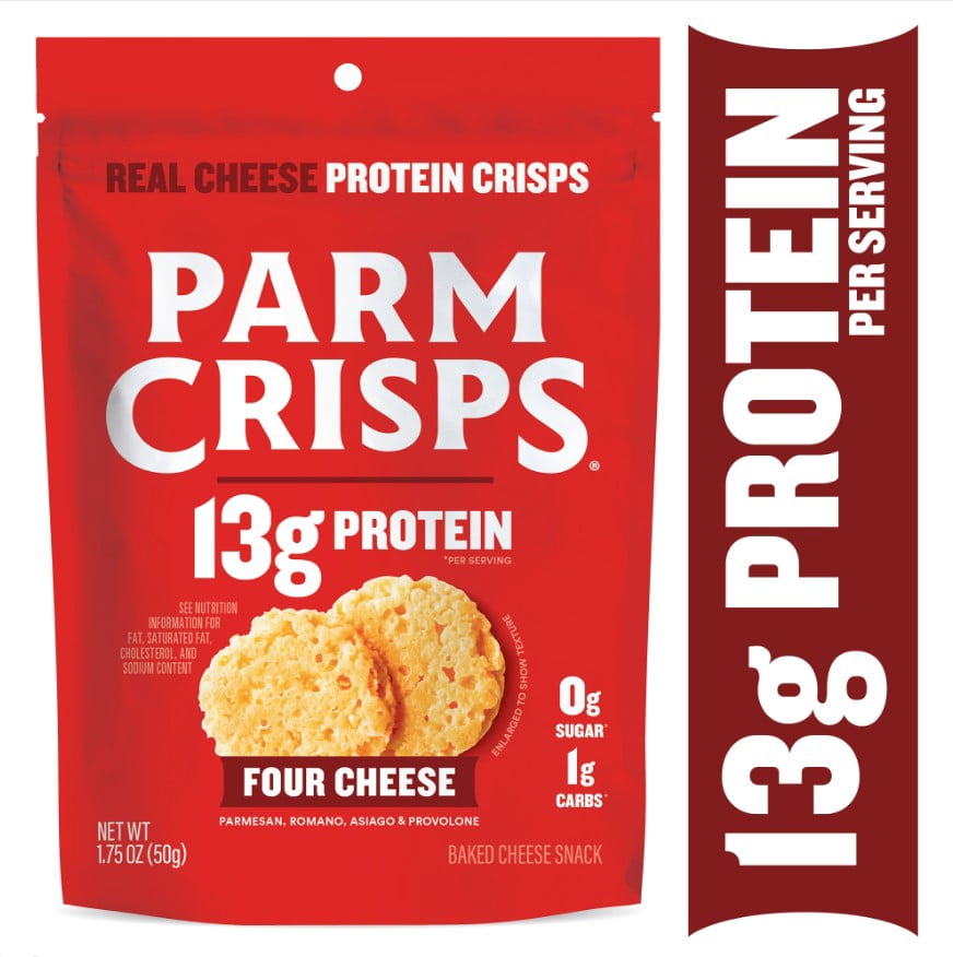 ParmCrisps Protein Four Cheese Oven-Baked Cheese Crisps Snack Crackers, 1.75 oz