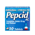 Pepcid AC Original Strength Heartburn Medicine, 10mg Famotidine, 30 Count