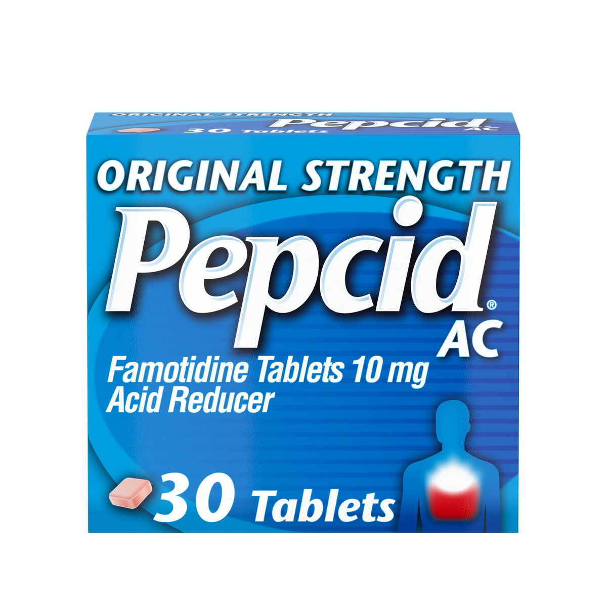 Pepcid AC Original Strength Heartburn Medicine, 10mg Famotidine, 30 Count