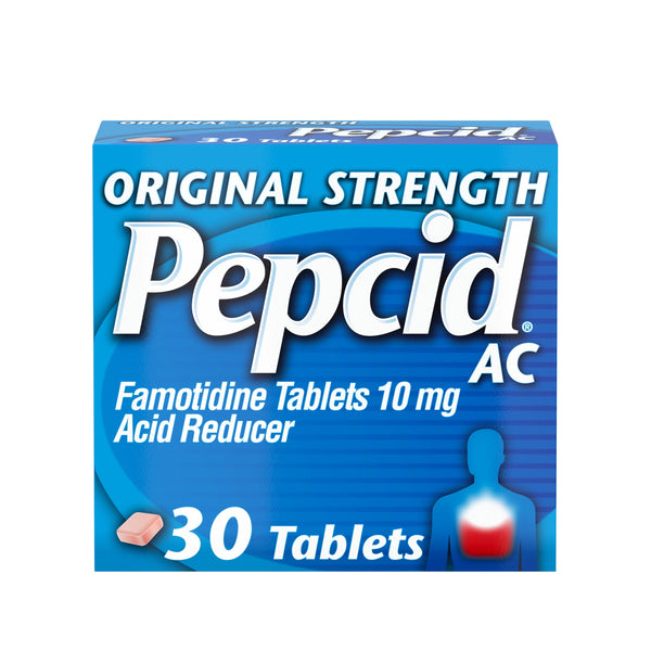 Pepcid AC Original Strength Heartburn Medicine, 10mg Famotidine, 30 Count