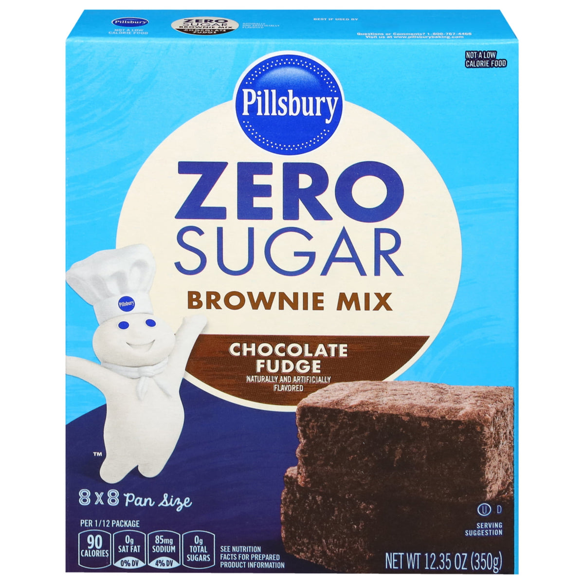 Pillsbury Zero Sugar Chocolate Fudge Flavored Brownie Mix, 12.35 oz Box