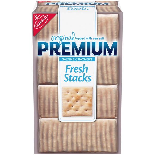 Premium Fresh Stacks Original Saltine Crackers, Travel Snacks, 13.6 oz (8 Multi Snack Packs)