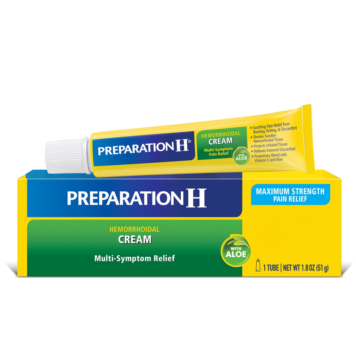 Preparation H Hemorrhoid Relief Cream With Soothing Aloe, 1.8 Oz