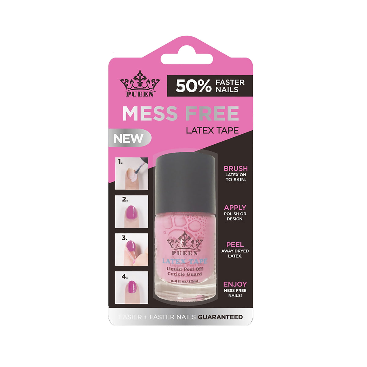 Pueen Nail Art Peel off Cuticle Guard Skin Barrier Latex Tape, 12 ml