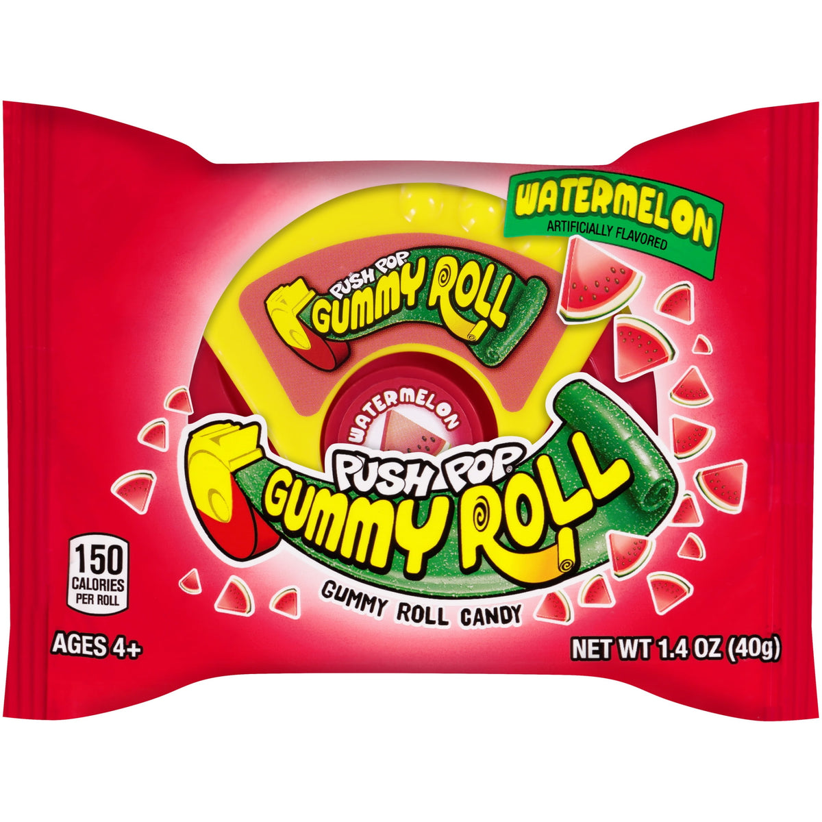 Push Pop Gummy Roll Assorted Flavors Gummy Candy, 1.4oz, 1 Count