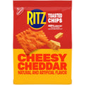 RITZ Toasted Chips Cheddar Crackers, Party Snacks, 8.1 oz