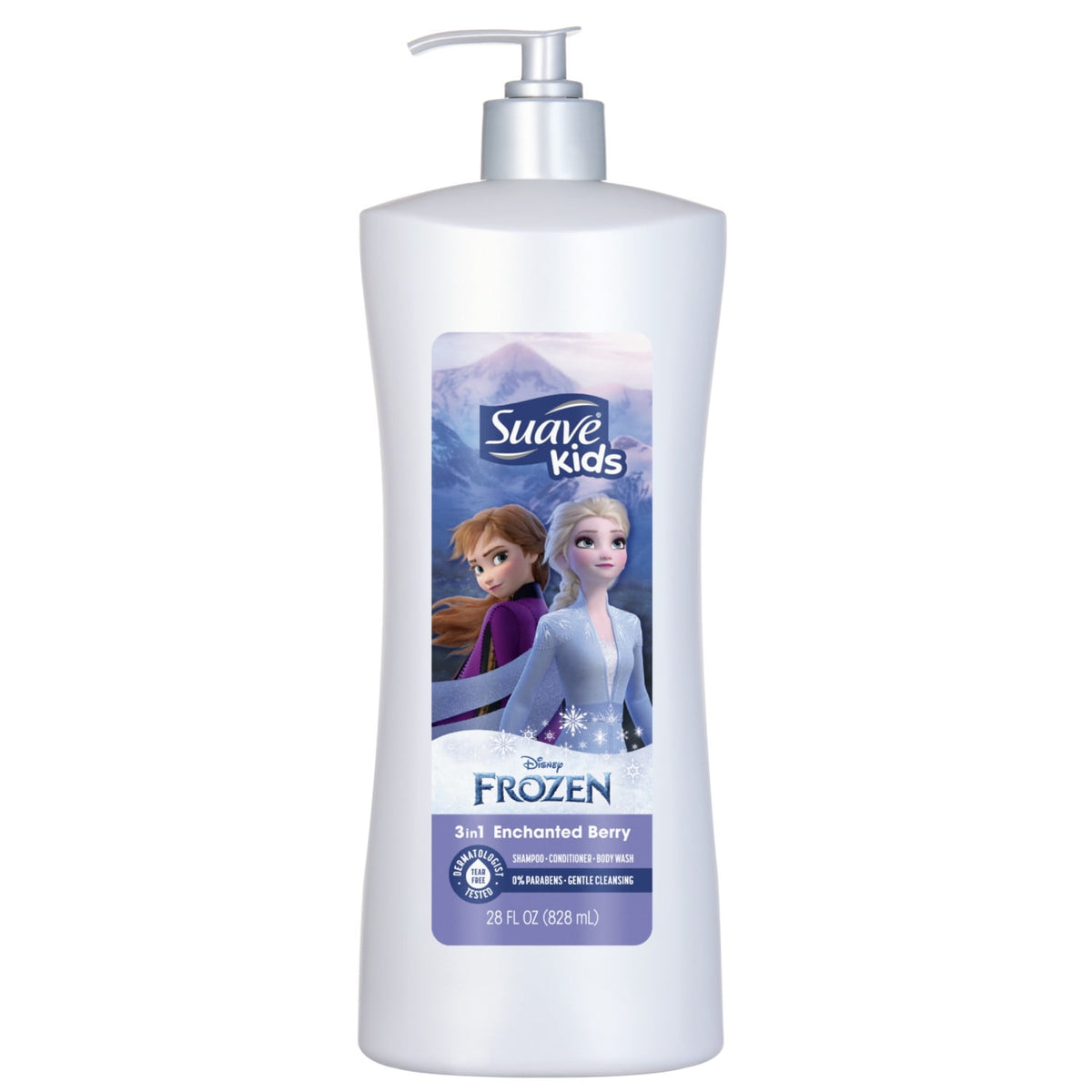 Suave Kids Frozen 3-in-1 Shampoo, Conditioner, Body Wash, Enchanted Berry Scent,  28 FL OZ Pump