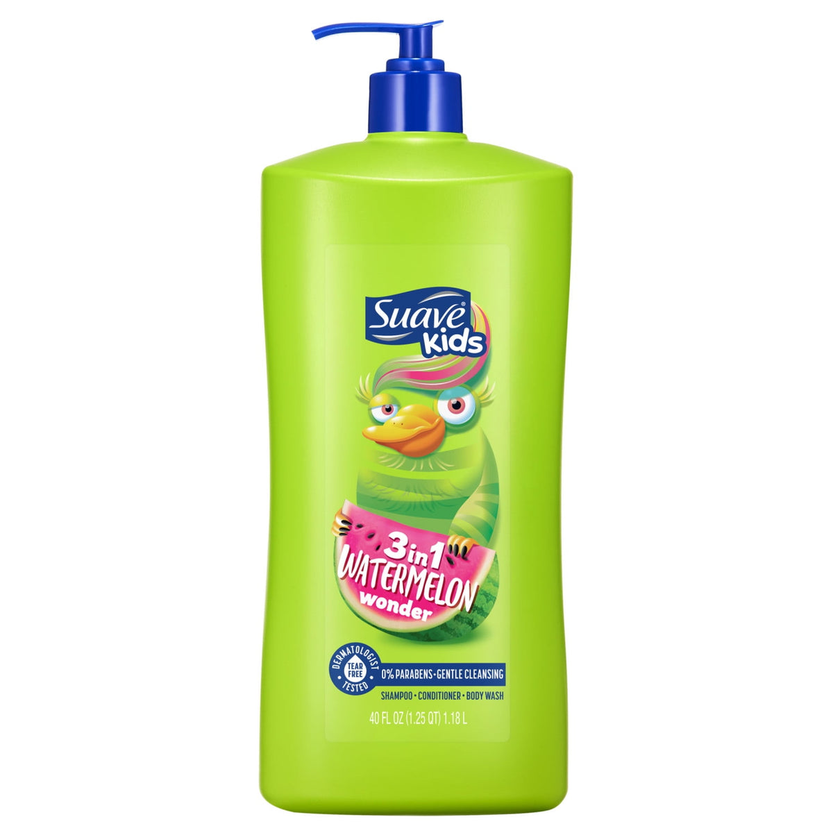Suave Kids  3 in 1 Watermelon Wonder Shampoo, Conditioner & Body Wash, 40 FL OZ Pump