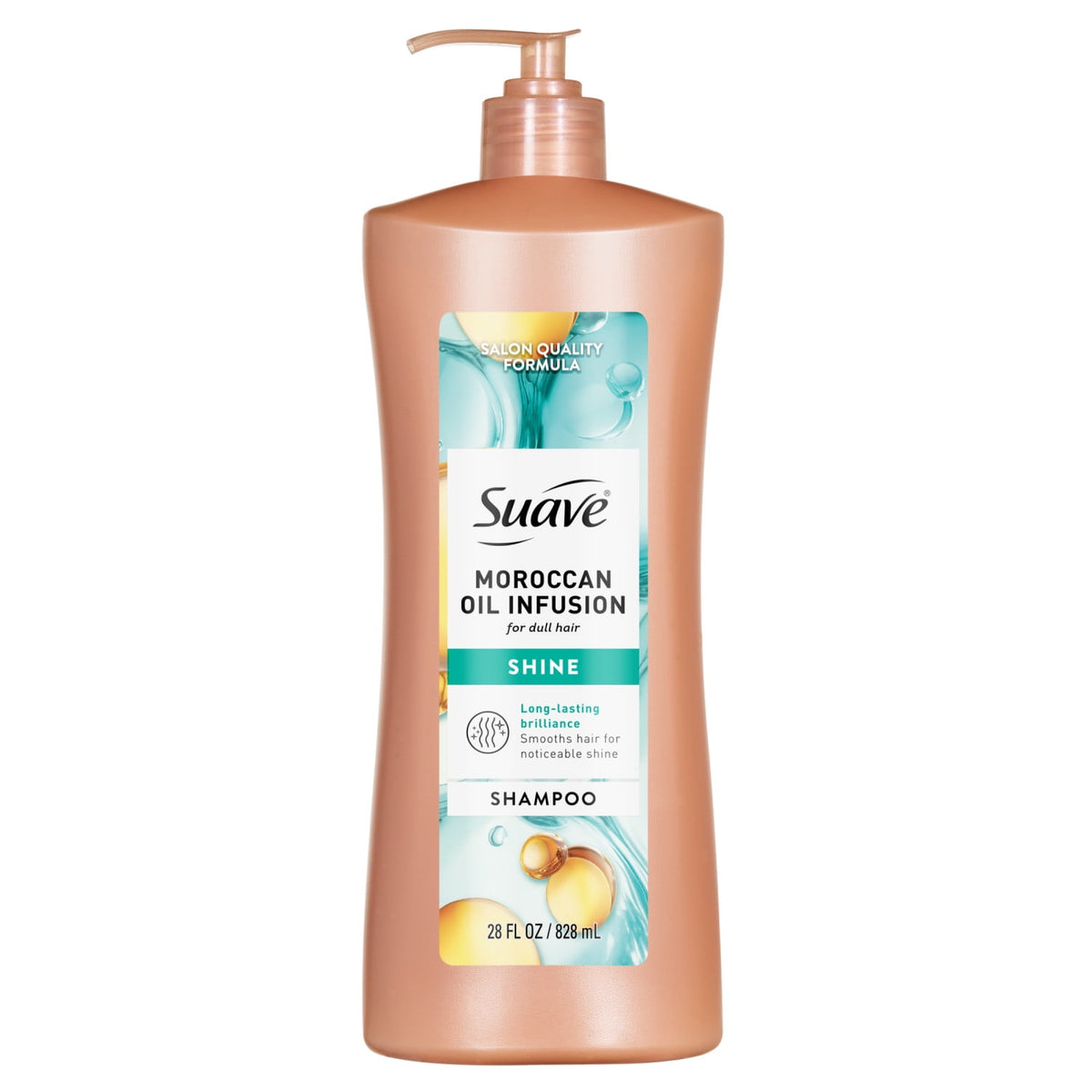 Suave Moroccan Infusion Moroccan Argan Oil Shine Shampoo, Dry Dull Color-Treated Hair, Smooths Frizz, 28 fl oz