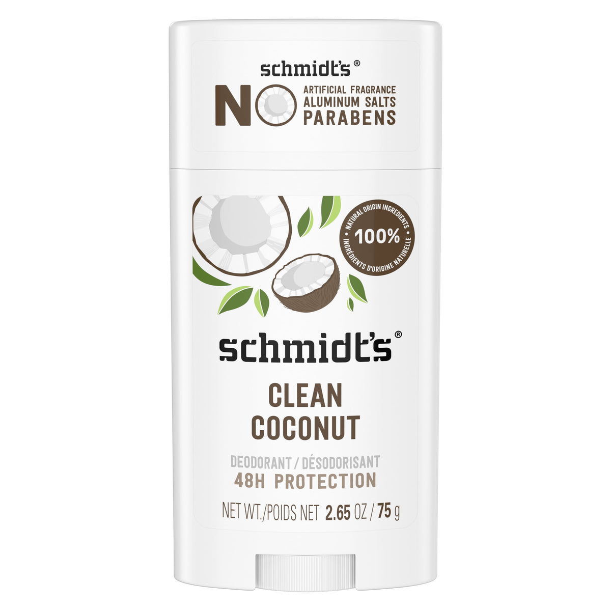 Schmidt's Aluminum Free Natural Deodorant Clean Coconut, 2.65 oz
